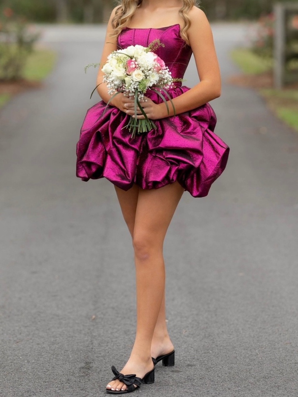 Ashley Lauren Metallic Homecoming Formal Dress